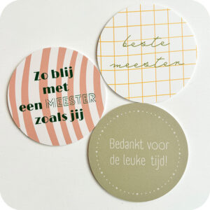 Productafbeelding afscheidscadeau-onderzetters-meester ronde hoeken