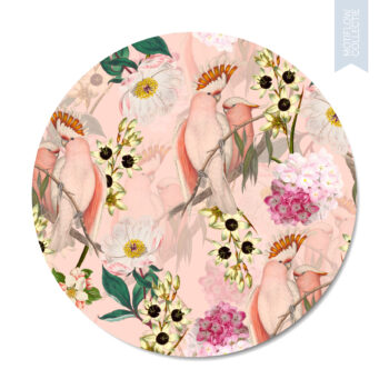 Muurcirkel Blush Pink Pastel Cockatoo Dutch Sprinkles