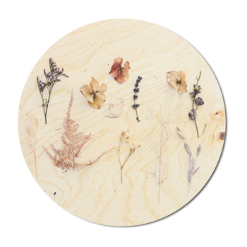 Muurcirkel Droogbloemen op hout | Dutch Sprinkles