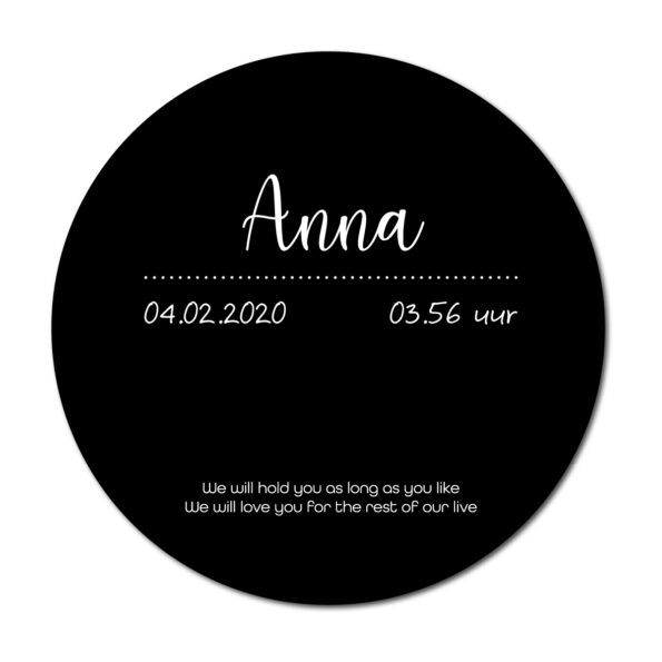 Geboortecirkel Anna zwart - Dutch Sprinkles
