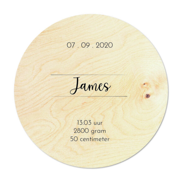 Geboortecirkel James hout - Dutch Sprinkles