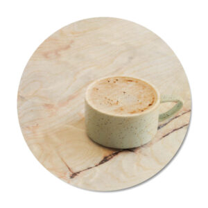 Muurcirkel Coffee op hout - Dutch Sprinkles