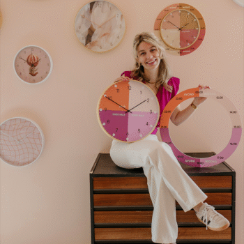 Productafbeelding peach fuzz leerklok | Dutch Sprinkles