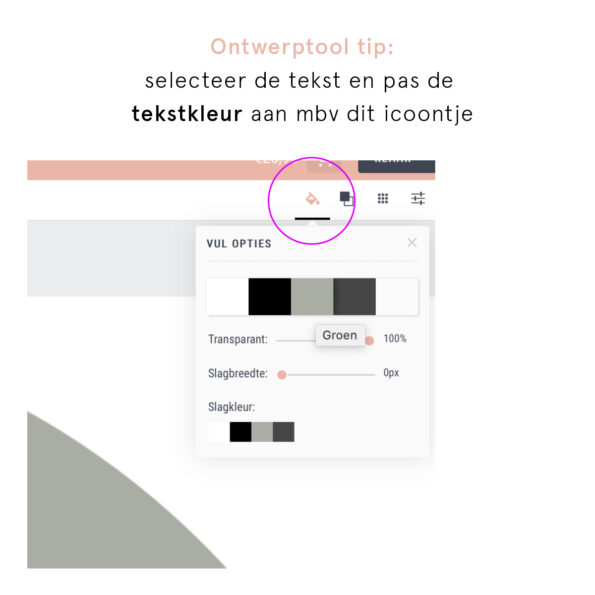 Dutch Sprinkles naambord ontwerptool tip: tekstkleur aanpassen