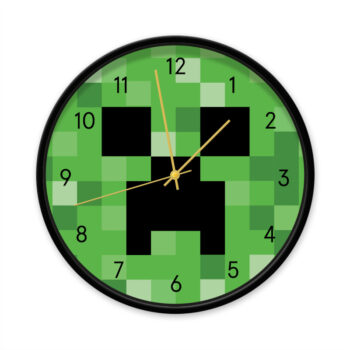 Klok Minecraft Creeper zwart goud - Dutch Sprinkles