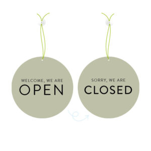 Deurbordje Gorgeous Green open closed aan 2 zijden zichtbaar - Dutch Sprinkles