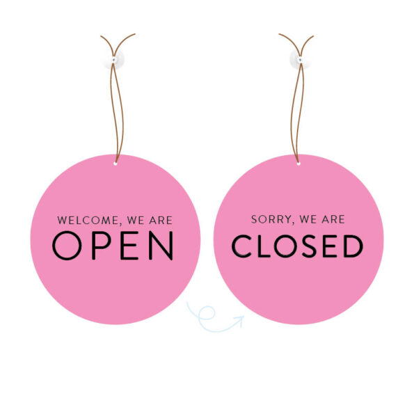 Deurbordje Fresh Pink open closed aan 2 zijden zichtbaar - Dutch Sprinkles