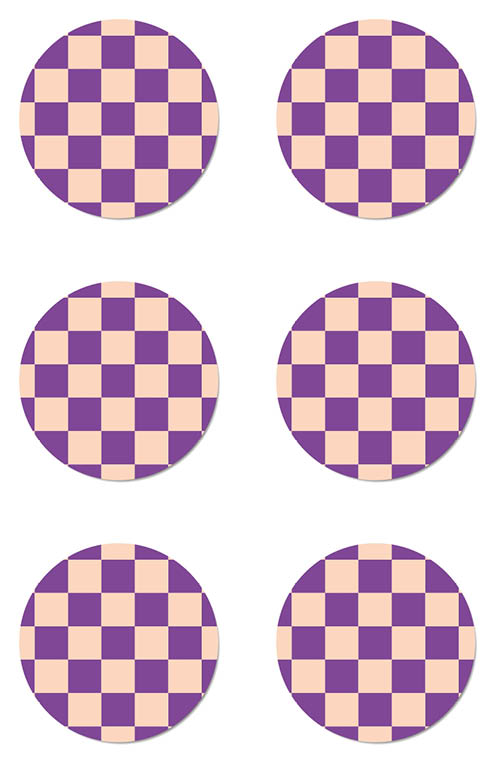Productafbeelding onderzetters set van 6 stuks Purple Pink Dutch Sprinkles