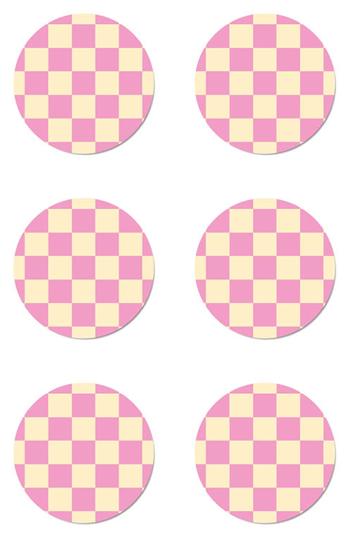 Productafbeelding onderzetters set van 6 stuks Pink Light Yellow Dutch Sprinkles