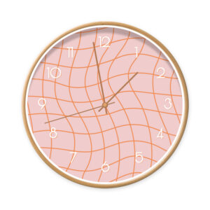 Klok Swirl Pink productafbeelding Dutch Sprinkles - houtlook frame koperen wijzers