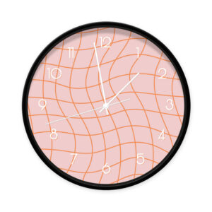 Klok Swirl Pink productafbeelding Dutch Sprinkles - zwart frame witte wijzers