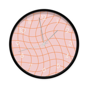 Klok Swirl Pink productafbeelding Dutch Sprinkles - zwart frame zilveren wijzers