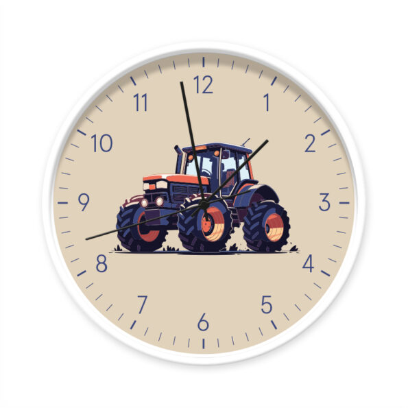 Klok Tractor productafbeelding Dutch Sprinkles - wit frame zwarte wijzers
