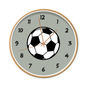 Voetbal klok groen houtlook frame koperen wijzers Dutch Sprinkles