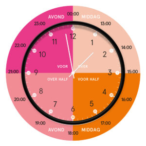 Productafbeelding Hippe Leerklok Glossy Pink zwart wit Dutch Sprinkles