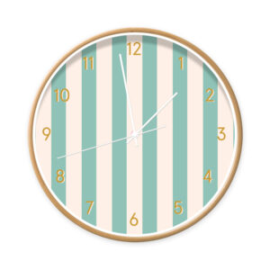 Productafbeelding klok Stripes Mint Dutch Sprinkes - hout wit