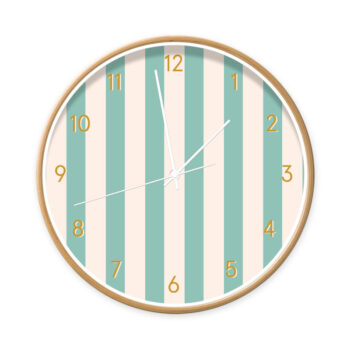 Productafbeelding klok Stripes Mint Dutch Sprinkes - hout wit