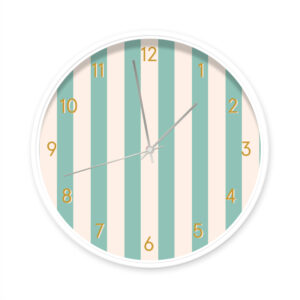 Productafbeelding klok Stripes Mint Dutch Sprinkes - wit zilver