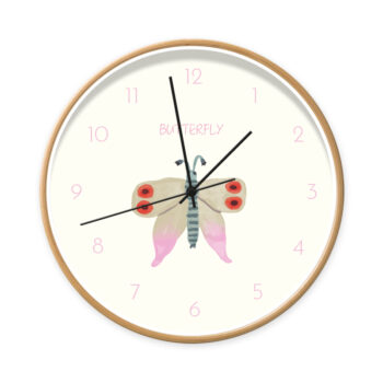 Basisbestand klokken mockup productafbeeldingen Wild Butterfly Pink h-zw