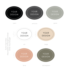 uithangbord Oval kleuropties witte muurbeugel