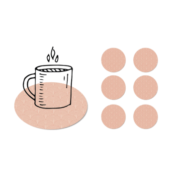 Onderzetters pink arches set van 6 stuks productafbeelding Dutch Sprinkles