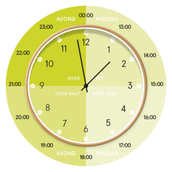 productafbeelding hippe leerklok - Limely Green | h:zw