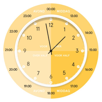 productafbeelding hippe leerklok - Mellow Yellow | w:zw