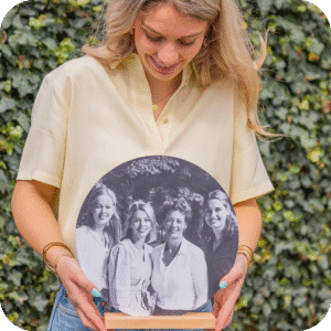 Productafbeelding muurcirkel met houten standaard