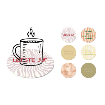 Onderzetters Juf & Meester – Mix & Match (set van 3) productafbeelding Dutch Sprinkles
