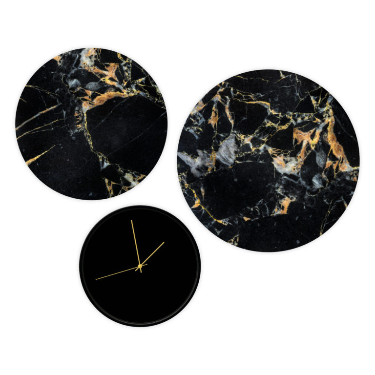 Set Marble Black and Gold
