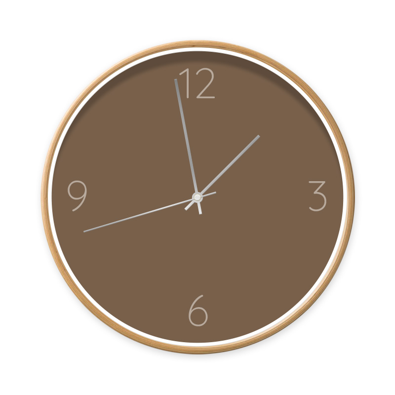 Productafbeeldingen minimalistisch wandklok soft collectie - Classic (mocha) | h:zi