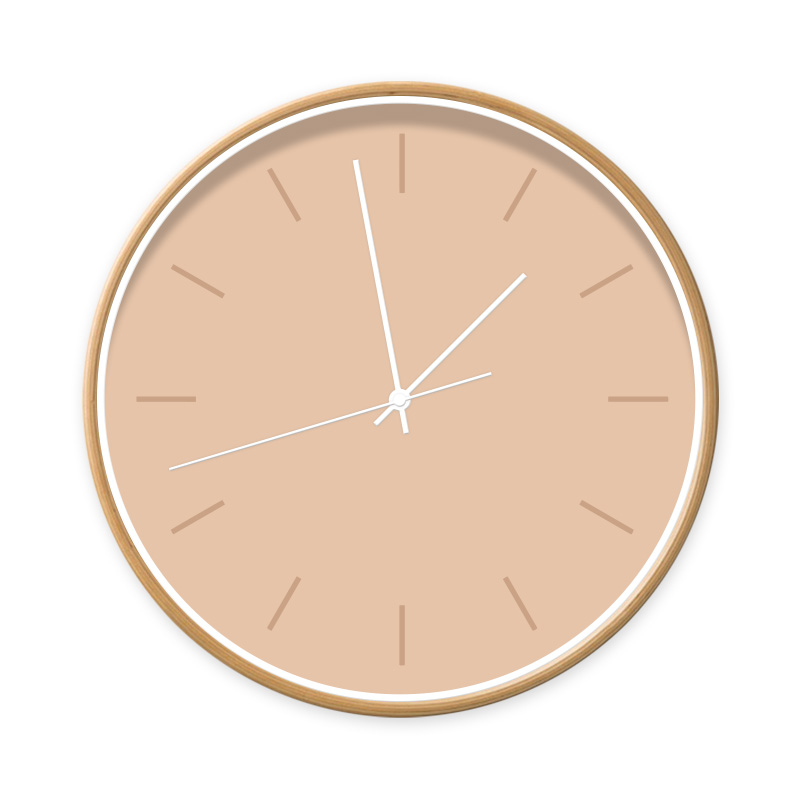Productafbeeldingen minimalistisch wandklok soft collectie - Lines (Blush) | h:w