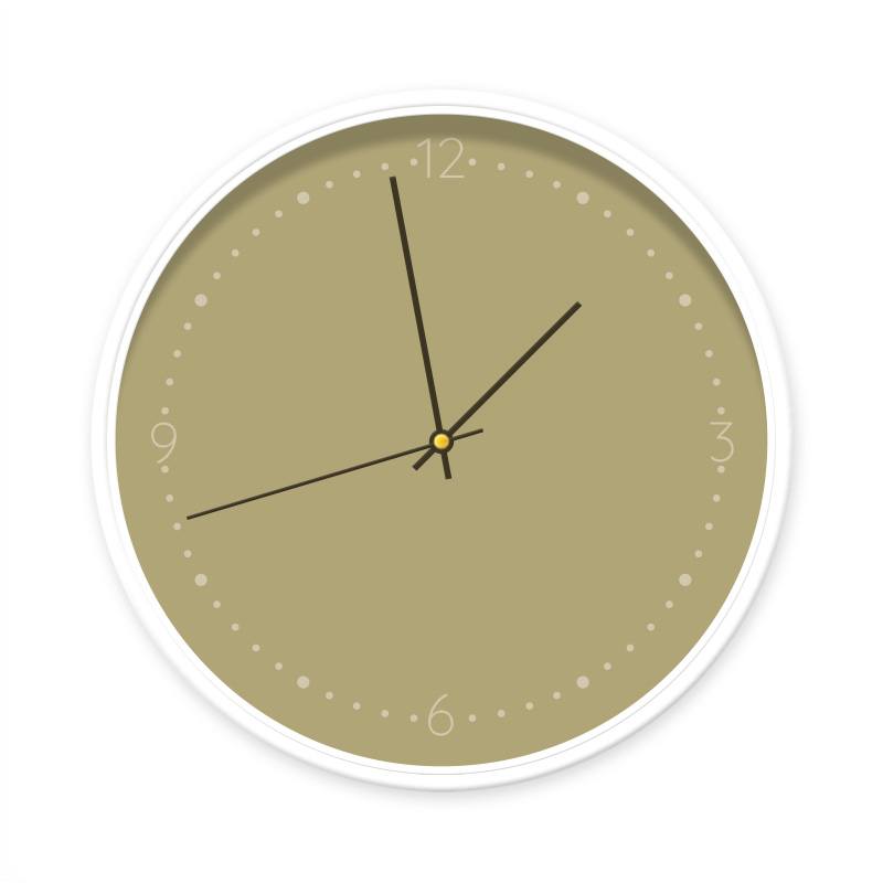 Productafbeeldingen minimalistisch wandklok soft collectie - Minimal (Olive) | w:groen